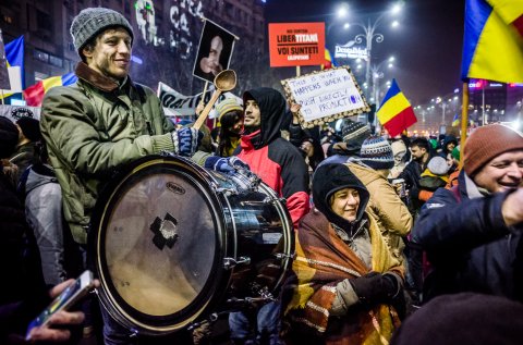 Tobosar - Protest anticoruptie - Piata Victoriei