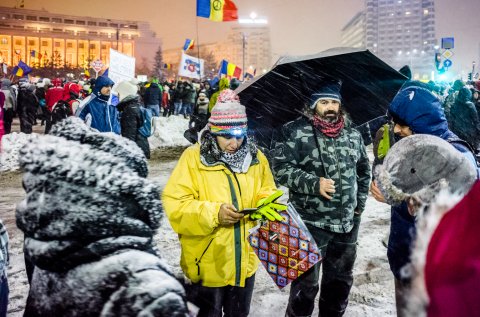 Protest anticoruptie - Piata Victoriei