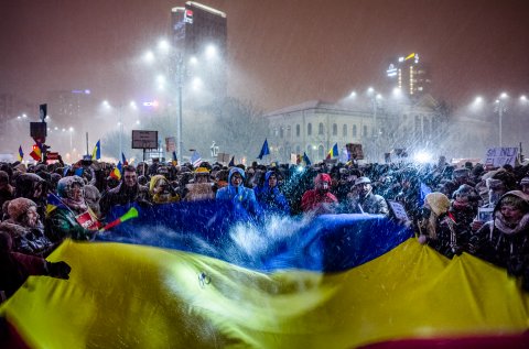 Protest anticoruptie - Piata Victoriei