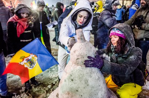 Om de zapada - Protest anticoruptie - Piata Victoriei