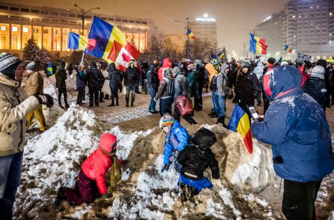 Protest anticoruptie - Piata Victoriei