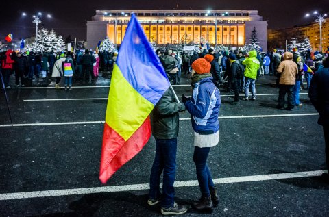 Protest anticoruptie - Piata Victoriei