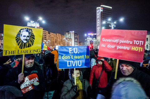 Protest anticoruptie - Piata Victoriei