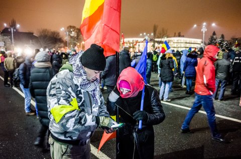 Protest anticoruptie - Piata Victoriei