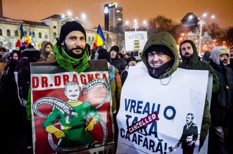 Protest anticoruptie - Piata Victoriei