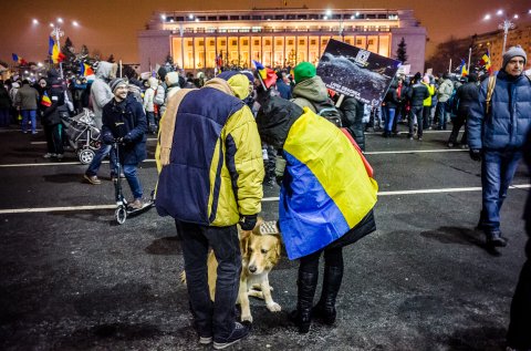 Protest anticoruptie - Piata Victoriei