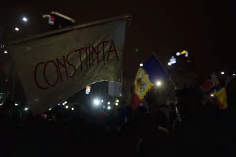 Protest anticoruptie in Bucuresti