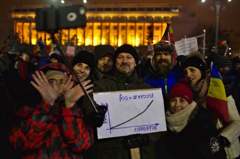 Protest anticoruptie in Bucuresti