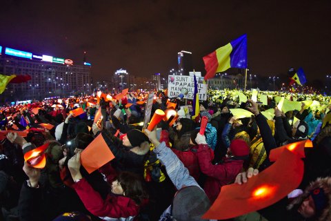 Protest anticoruptie in Bucuresti