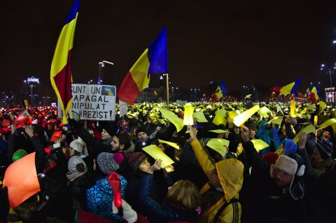 Protest anticoruptie in Bucuresti