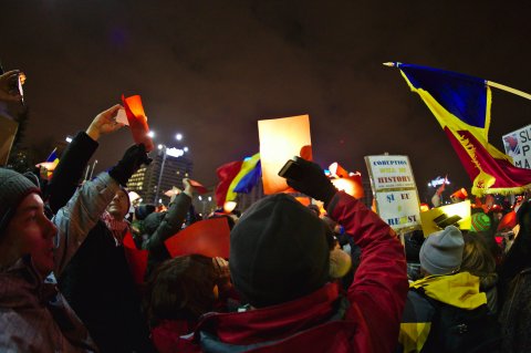 Protest anticoruptie in Bucuresti