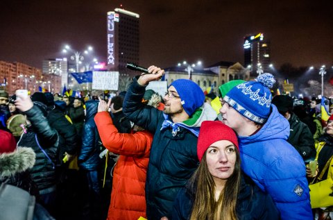 Protest anticoruptie - Piata Victoriei