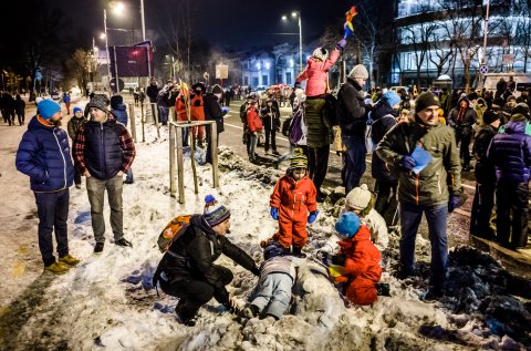 La joaca - Protest anticoruptie - Piata Victoriei