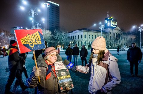 Interviu - Protest anticoruptie - Piata Victoriei