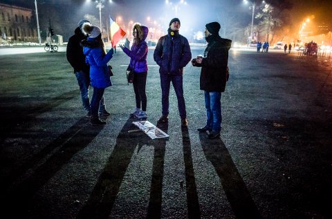 Protest anticoruptie - Piata Victoriei