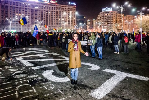 Protest anticoruptie - Piata Victoriei