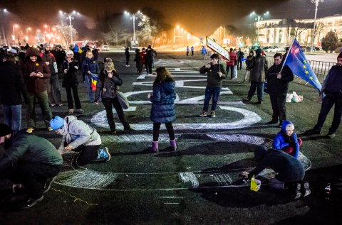 Protest anticoruptie - Piata Victoriei