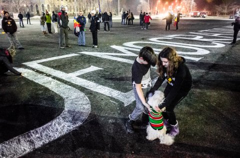 Protest anticoruptie - Piata Victoriei