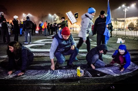 Protest anticoruptie - Piata Victoriei