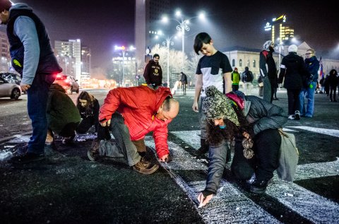 Protest anticoruptie - Piata Victoriei