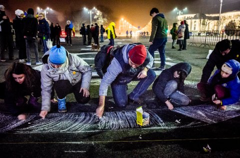 Protest anticoruptie - Piata Victoriei