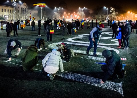 Protest anticoruptie - Piata Victoriei