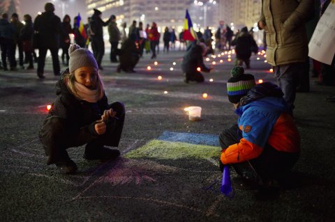 Protest anticoruptie in Bucuresti