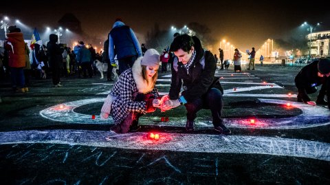 Protest anticoruptie - Piata Victoriei