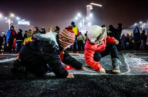 Protest anticoruptie - Piata Victoriei