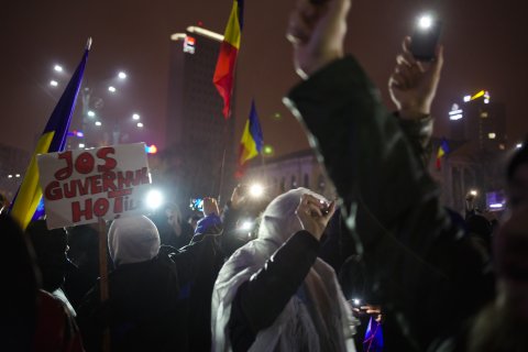 Protest anticoruptie in Bucuresti