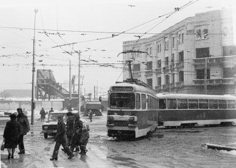 linia 6 Podul Basarab intersectie Grivita-Titulescu 07.01.1984