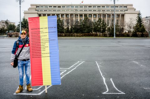 Protest anticoruptie - Piata Victoriei