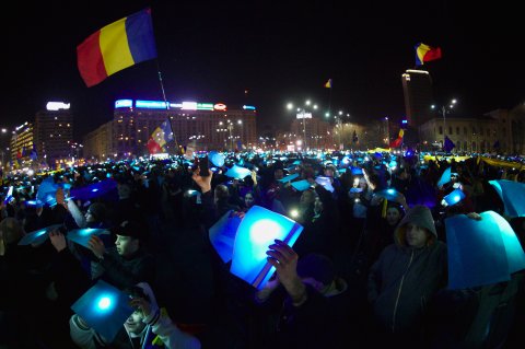 Protest anticoruptie in Bucuresti