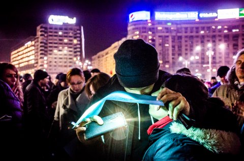 Protest anticoruptie - Piata Victoriei