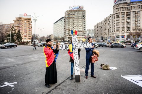 Protest anticoruptie - Piata Victoriei