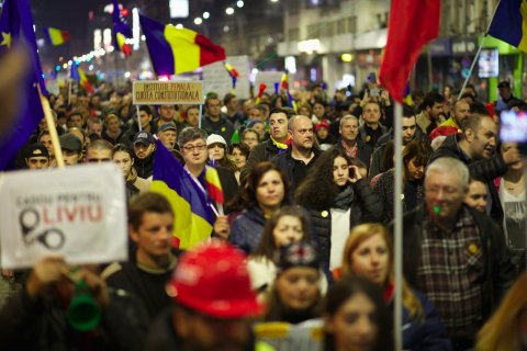 Protest anticoruptie in Bucuresti