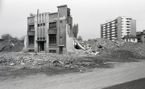 Demolarea cartierului URANUS, amplasamentul Casei Poporului