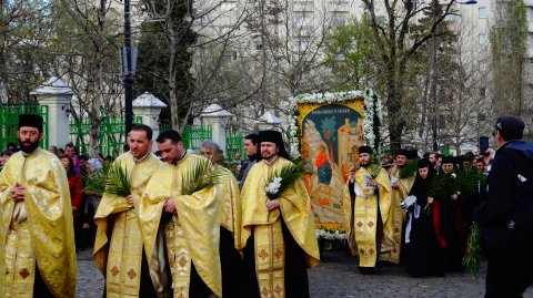 Icoana sfintita la Procesiunea de Florii pe Dealul Mitropoliei