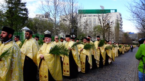 Preoti la Procesiunea de Florii de pe Dealul Mitropoliei