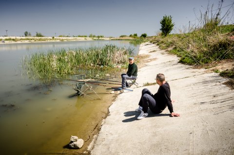 Pescari - Râul Dâmbovița înainte de Lacul Morii