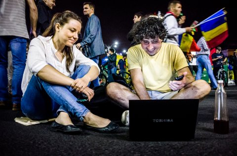 Protest anticorupție - Piața Victoriei