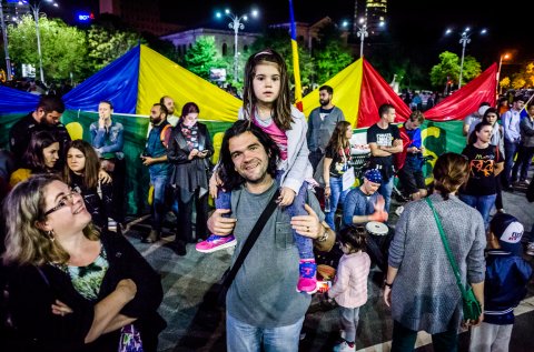 Protest anticorupție - Piața Victoriei