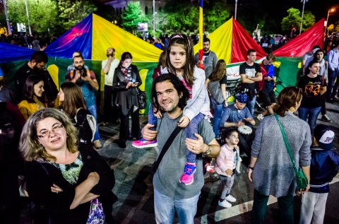 Protest anticorupție - Piața Victoriei