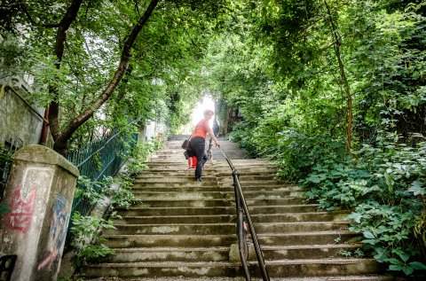 Scări lângă parcul Romniceanu