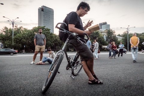 Protest „Biblioteca pentru Pop” - Piața Victoriei