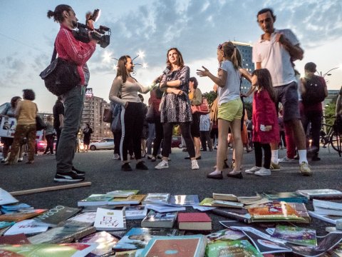 Protest „Biblioteca pentru Pop” - Piața Victoriei