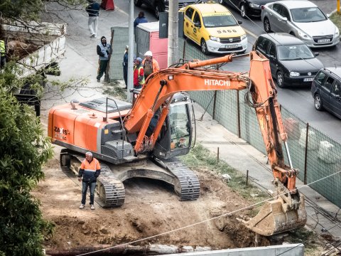 Șantier - Magistrala de metrou Drumul Taberei - Stația Favorit