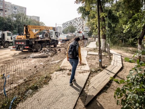 Șantier - Magistrala de metrou Drumul Taberei - Stația Romancierilor