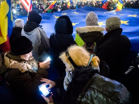 Protest împotriva corupției - Piața Victoriei