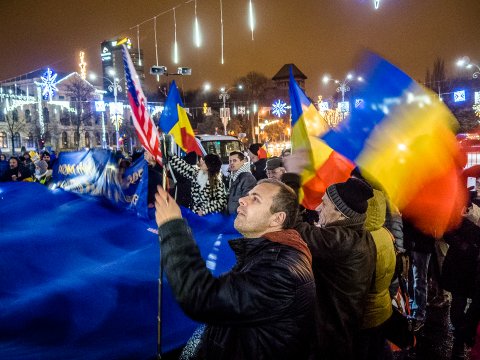 Protest împotriva corupției - Piața Victoriei